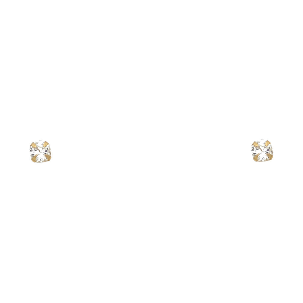 3mm Round Stud Earrings