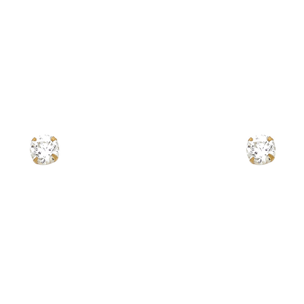 4mm Round CZ Stamping Screw Back Stud