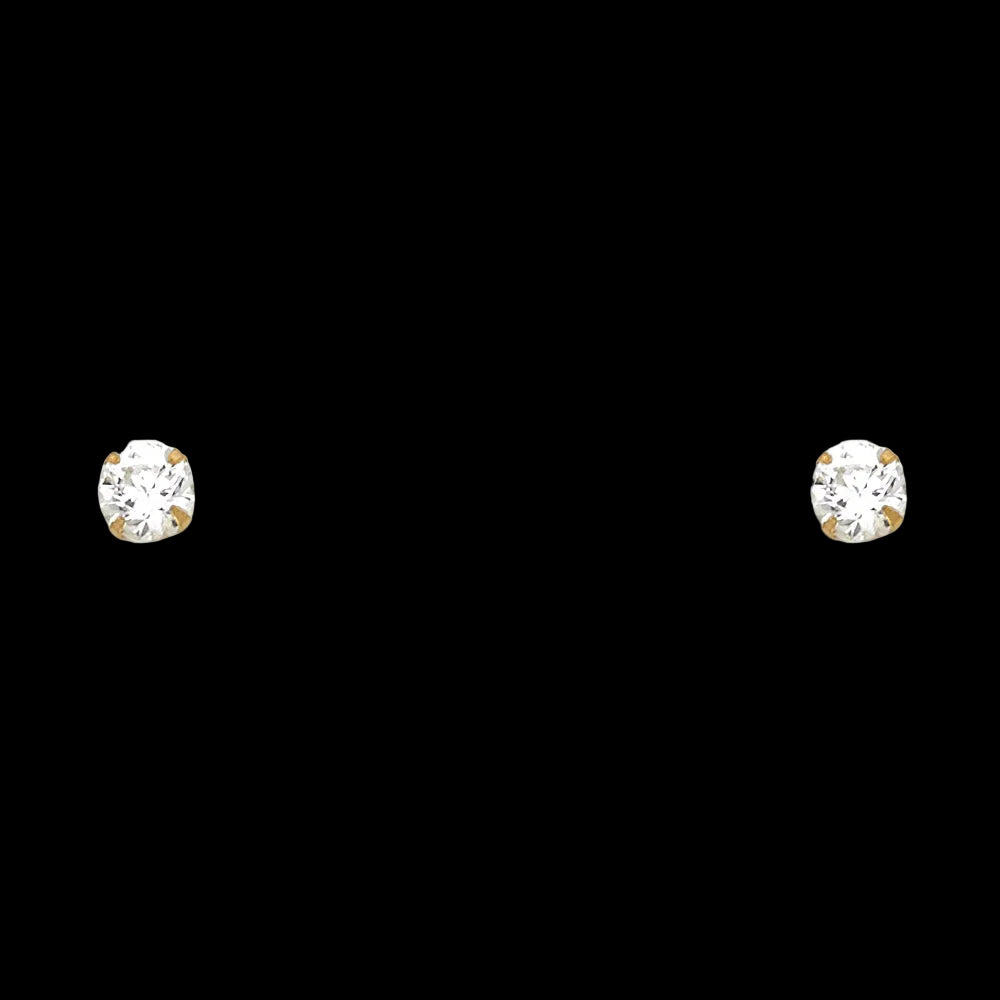 4mm Round CZ Stamping Screw Back Stud