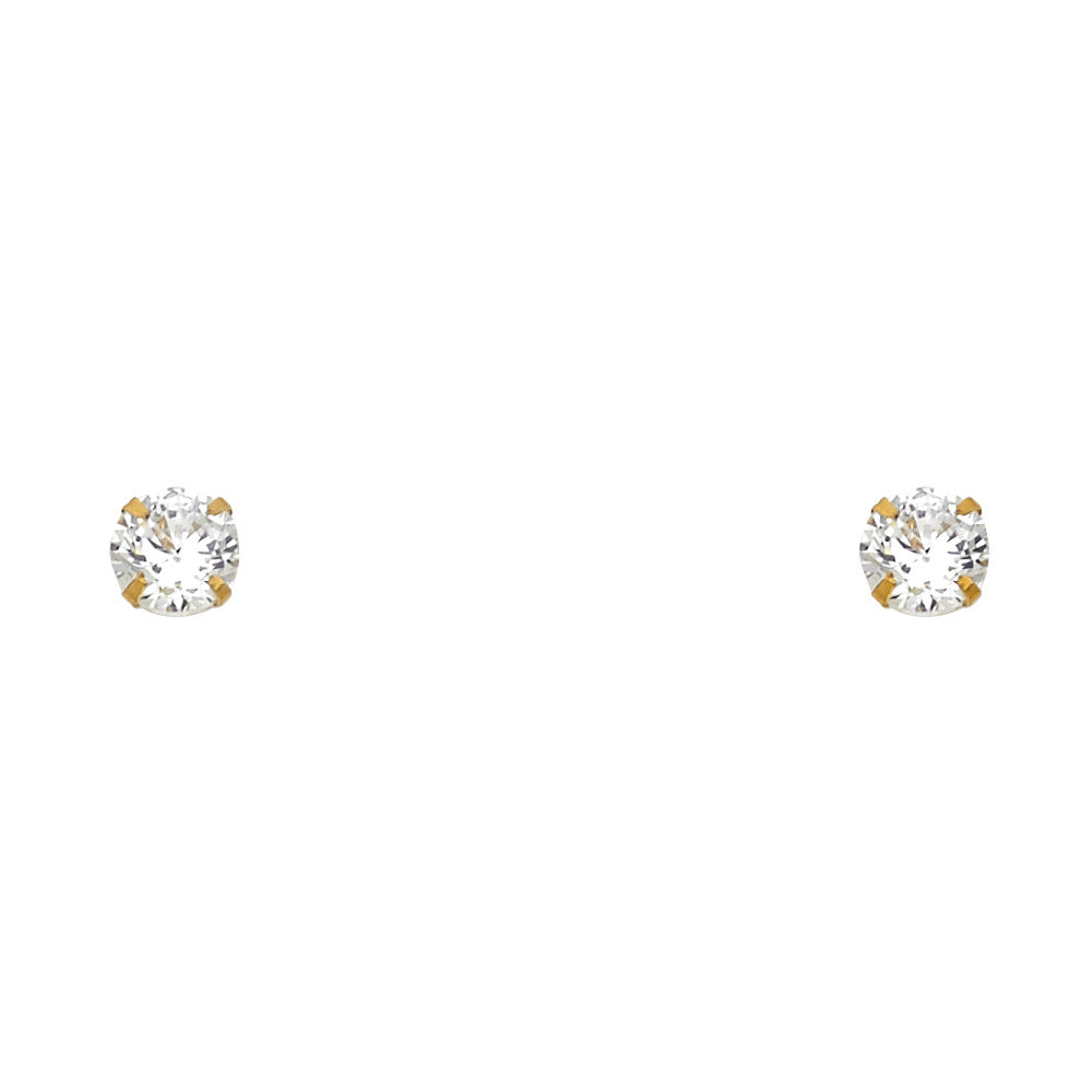 5mm Round CZ Stamping Screw Back Stud