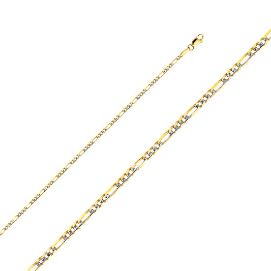 Two Tone 18" 2.3mm Figaro Chain