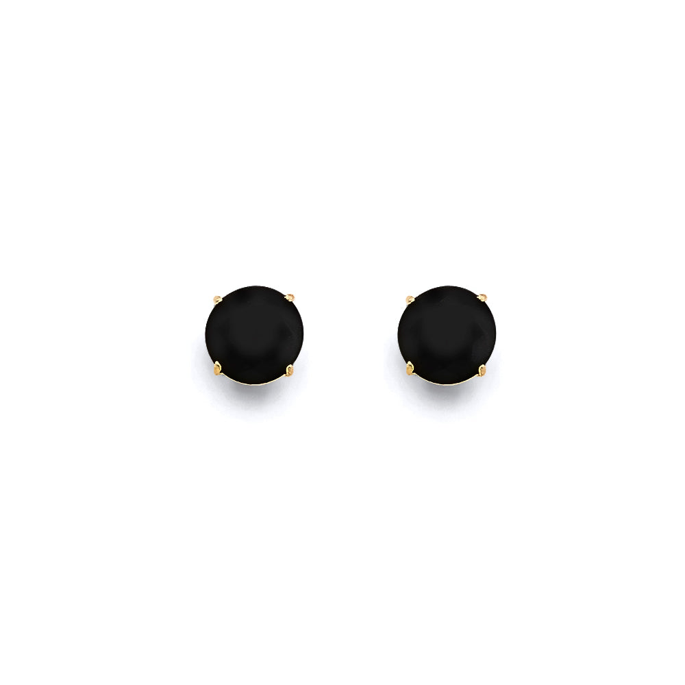 Round 6mm Black CZ Stud